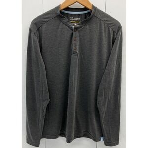 Fair Harbor UPF 50 Sun Protection Mens Gray Henley Long‎ Sleeve Shirt Size M